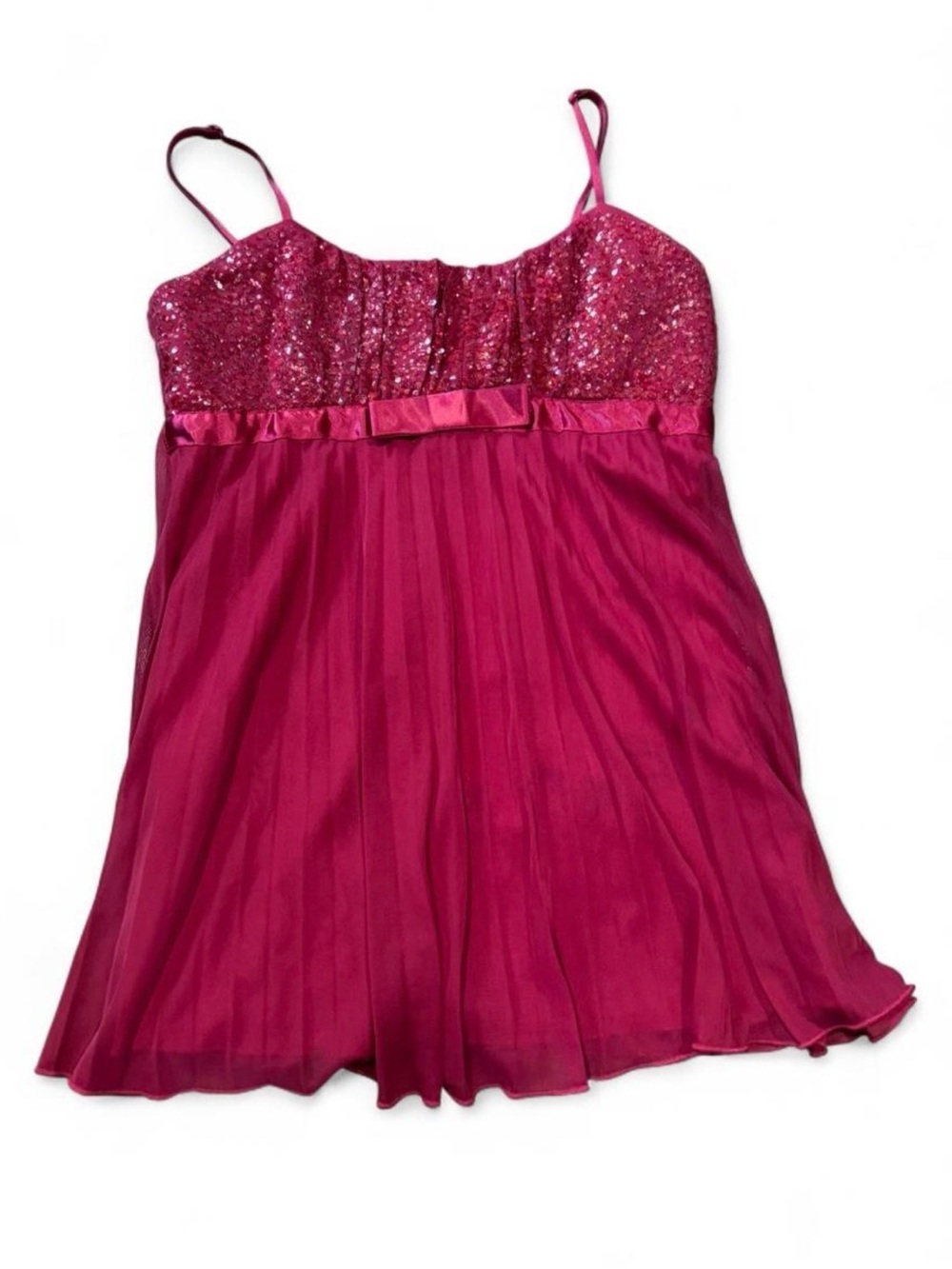 Rampage Y2K Sequined Babydoll Tank Top